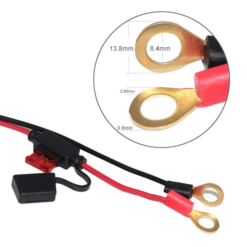 SPARKING 3FT Car Female Cigarette Lighter Plug Socket to Eyelet Terminals 12V Extension Cable with 10A Fuse (3FT) - Image 3